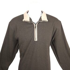 Normal Brand Men's Dark Gray Quarter Zip Long Sleeve‎ Pullover XL